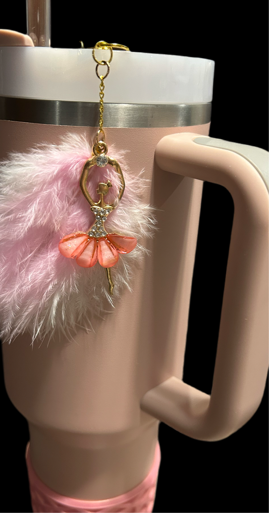 Ballerina Straw Topper Dangle Charm
