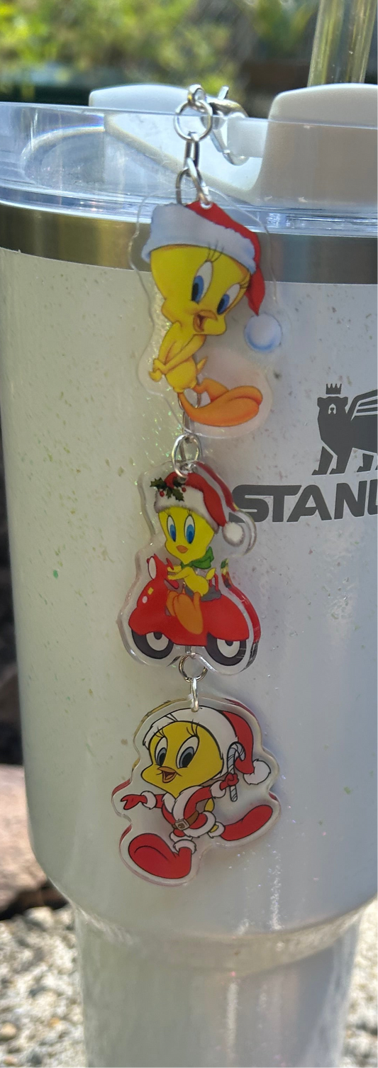 Bird Straw Topper Dangle Charm