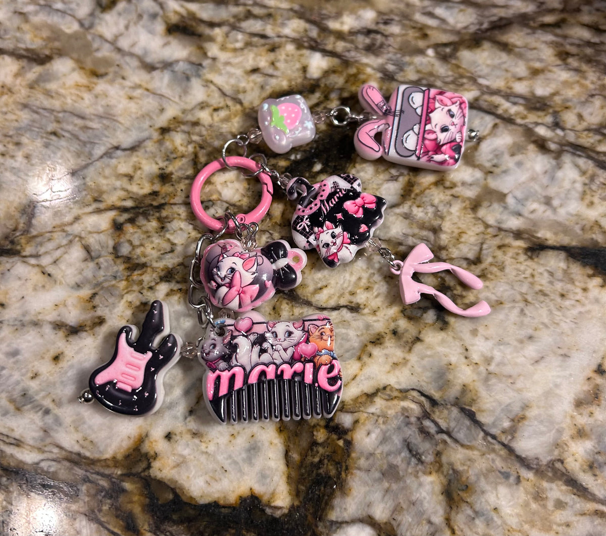 Straw Topper Bag Key Charm