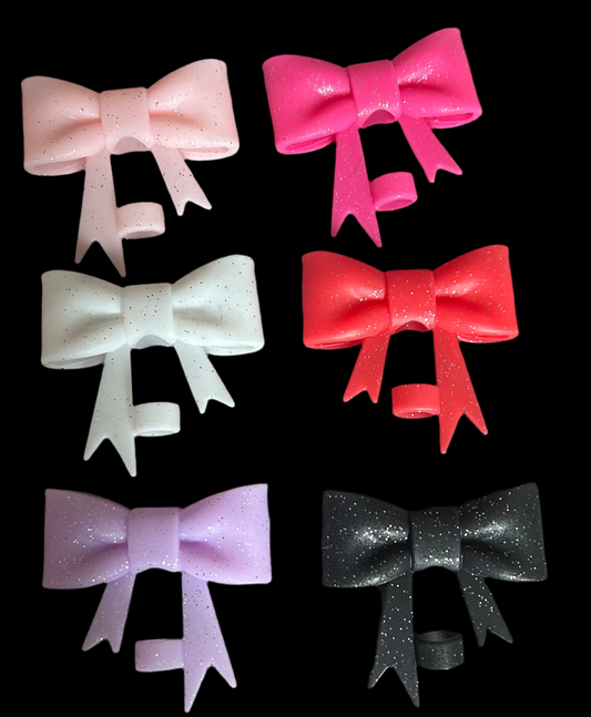 Glitter Bow Straw Topper