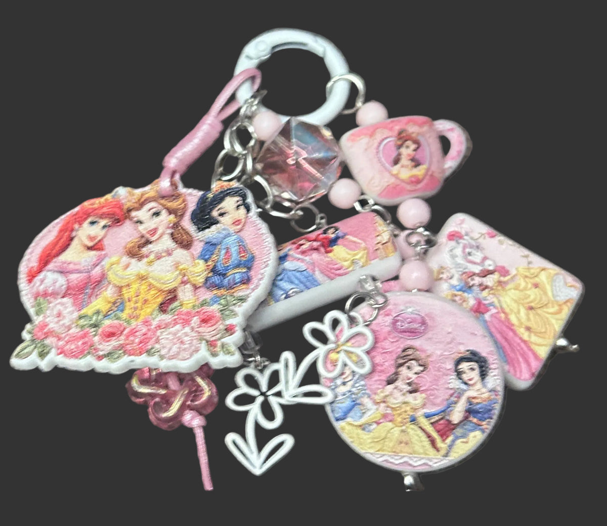 Princess Straw Topper Bag Key Charm