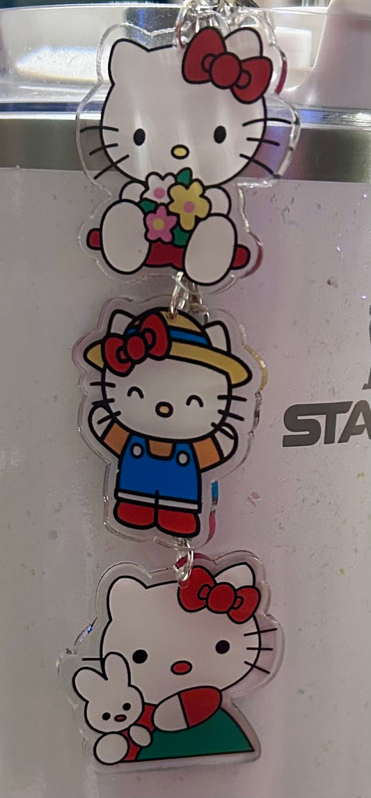 Kitty Straw Topper Dangle Charm