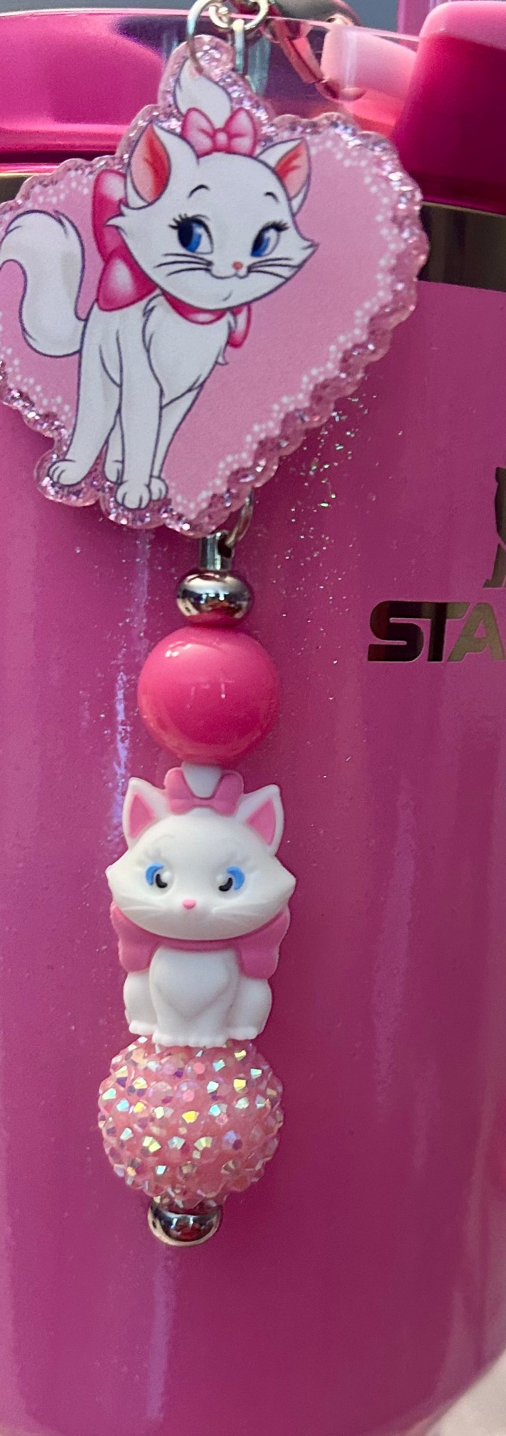 Cat Straw Topper Dangle Charm