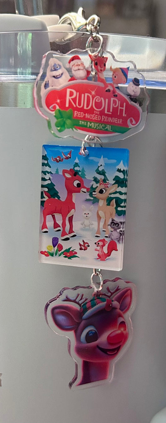 Reindeer Straw Topper Dangle Charm