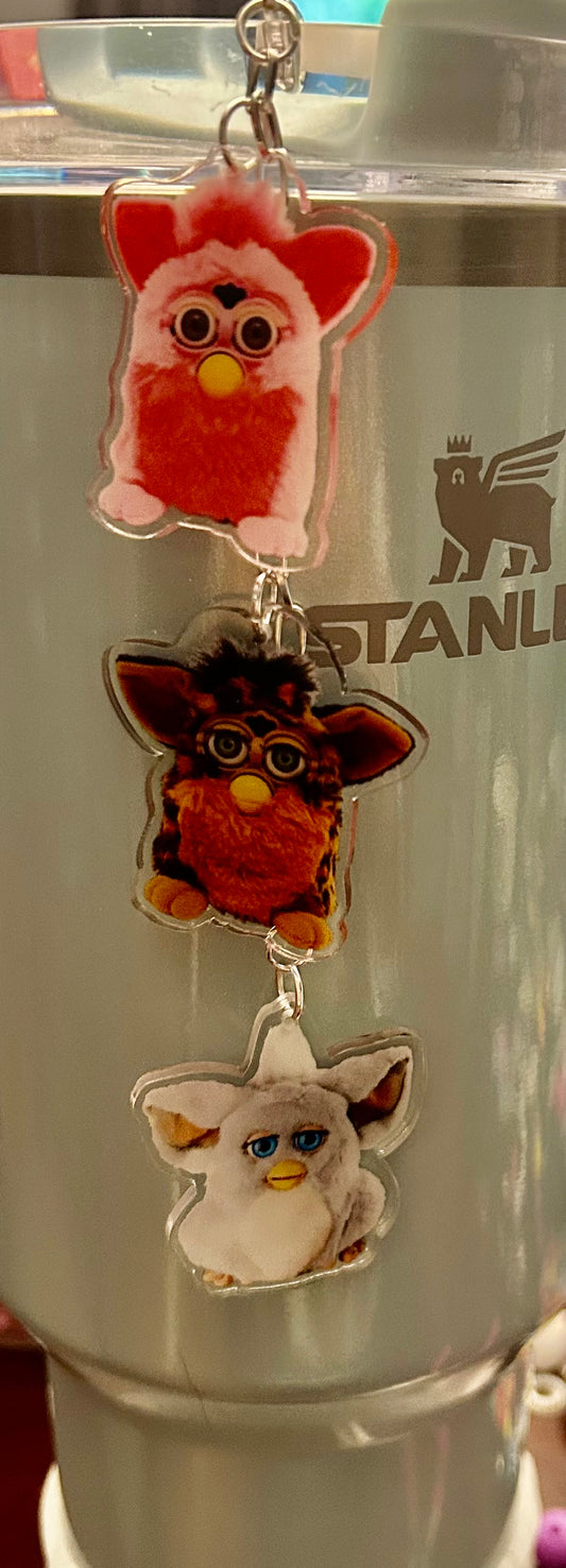 Fur Straw Topper Dangle Charm