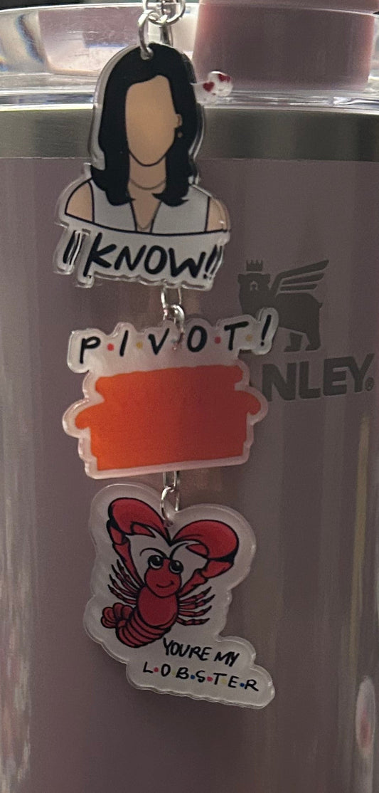 Group Friends Straw Topper Dangle Charm