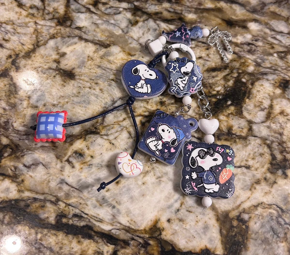 Straw Topper Bag Key Charm