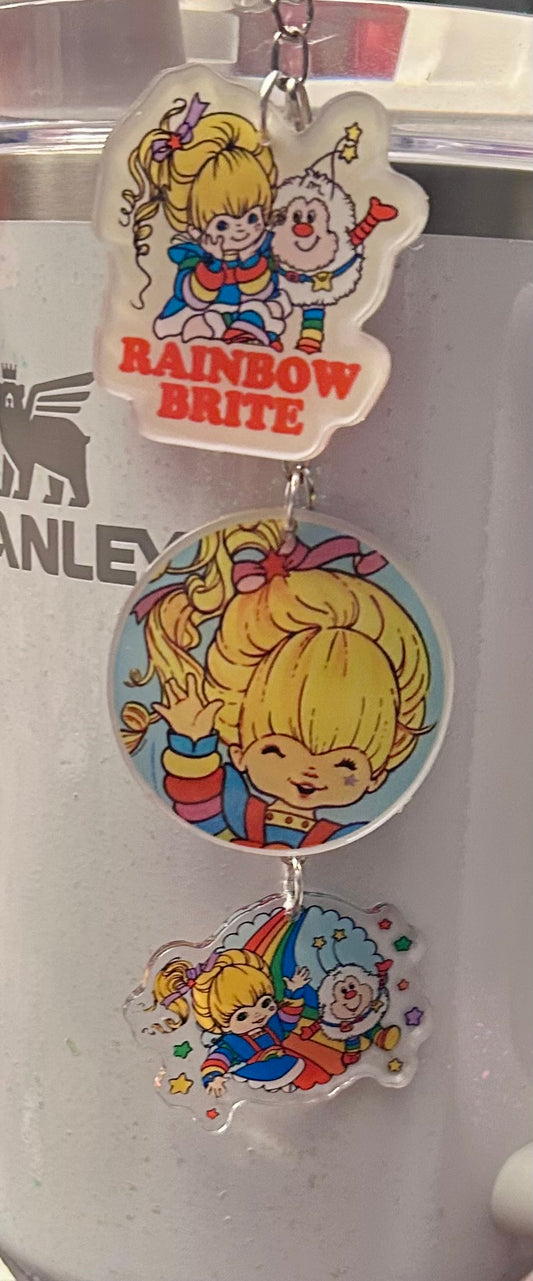 Rainbow Straw Topper Dangle Charm