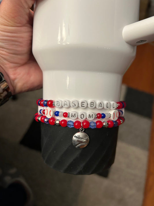 Baseball Mom Bracelet Stack set of 3 for Stanley Cup