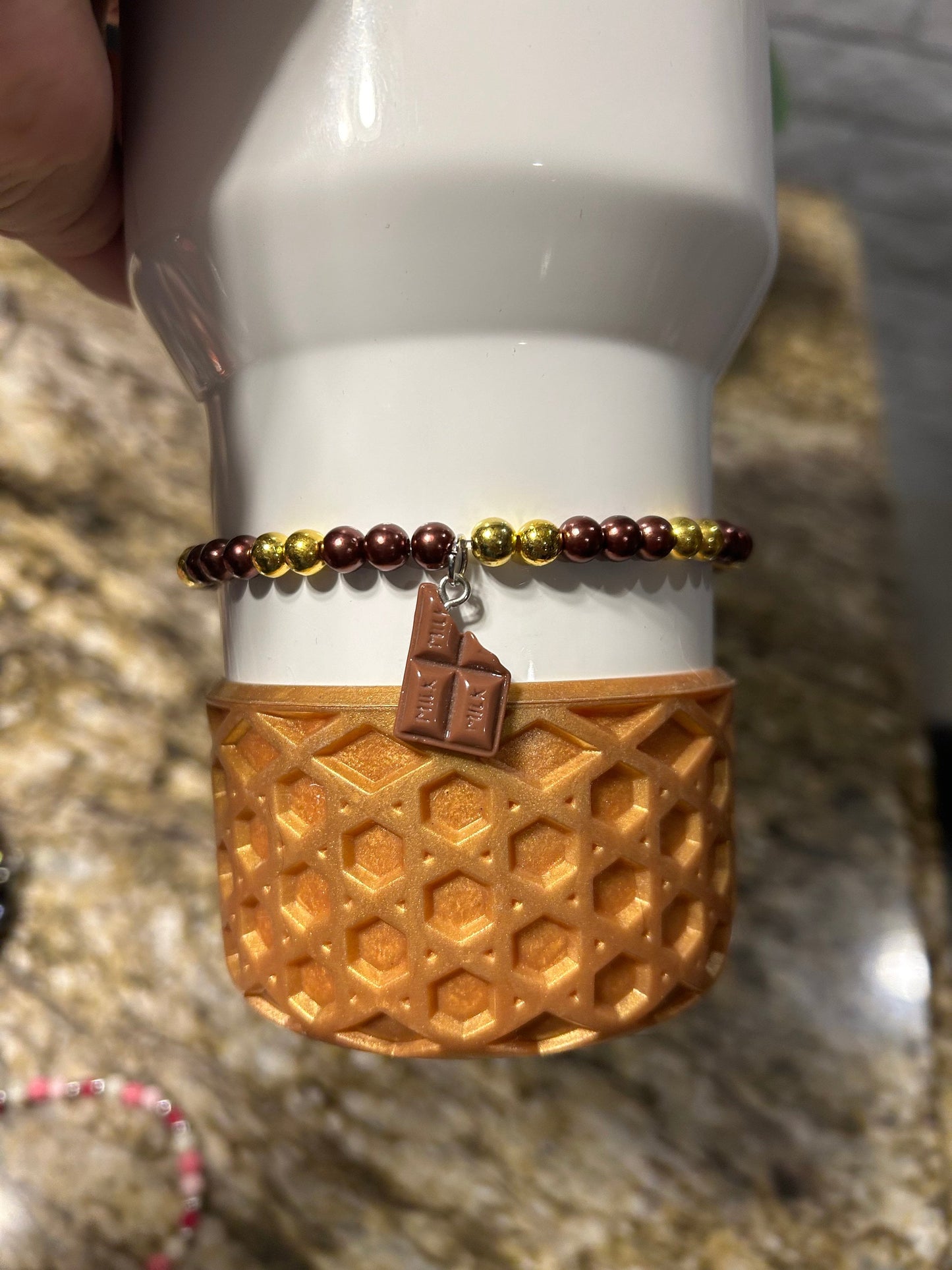 Chocolate Gold Stanley Cup Bracelet Boot Topper